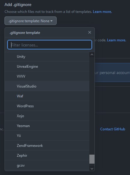 VisualStudio .gitignore